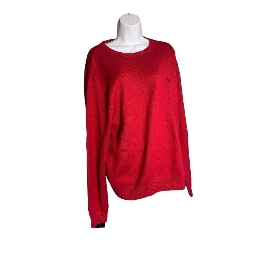 Chaps Women's Tigh-Knit Ribbed Hem Long Sleeves Red Sweater Size L NWT